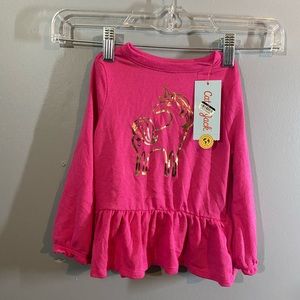 Cozy Foil Unicorn Long Sleeve T-shirt -Pink 18m